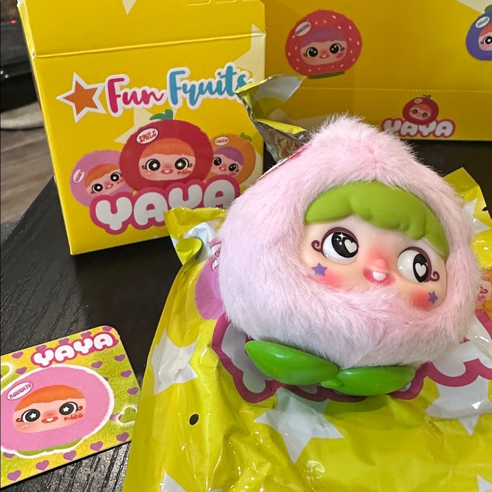 Yaya Fun Fruits Light Pink/Green Plush Toy NIB